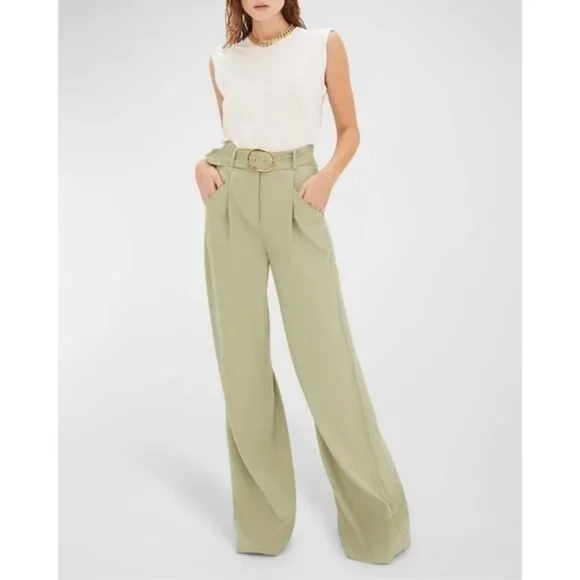Veronica Beard Rimini Belted Linen Blend Wide Leg Pants size 10 - Picture 1 of 6